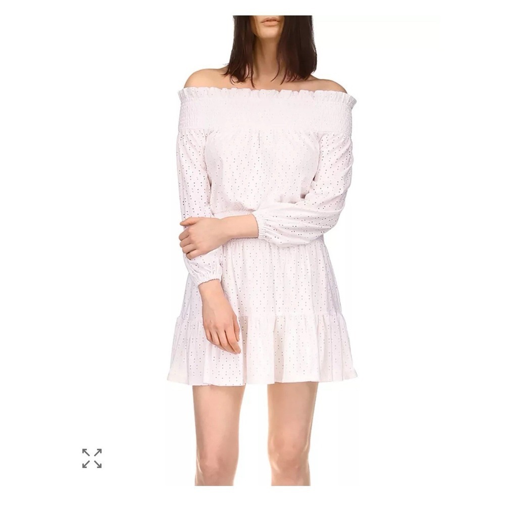 Michael Kors Womens Size Medium Off The Shoulder White Dress